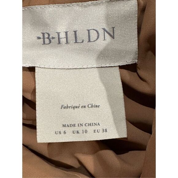 BHLDN Kayleigh georgette dress sz 6 new taupe brown - Picture 4 of 7